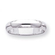 14k White Gold 4mm Half Round Wedding Band