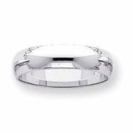 14k White Gold 5mm Half Round Wedding Band