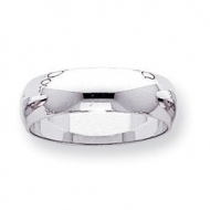 14k White Gold 6mm Half Round Wedding Band