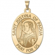 Saint Justina of Padua OVAL Medal   EXCLUSIVE 