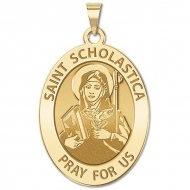 Saint Scholastica Medal  OVAL  EXCLUSIVE 