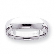 14k White Gold 6mm Comfort Fit Light Weight Wedding Band