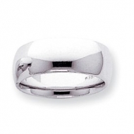 14k White Gold 8mm Comfort Fit Light Weight Wedding Band