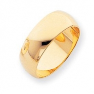 14k Yellow Gold 8mm Half Round LightWeight Wedding Band