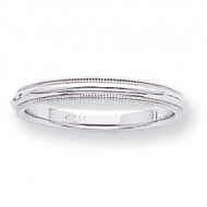 14k White Gold 3mm Milgrain Wedding Band