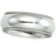 14k White Gold 6mm Milgrain Wedding Band