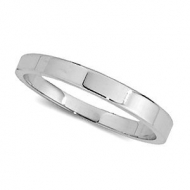 14k White Gold 2mm Flat Wedding Band