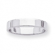 14k White Gold 4mm Flat Wedding Band