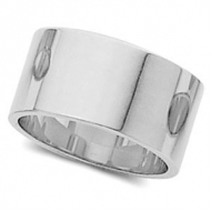 14k White Gold 8mm Flat Wedding Band