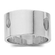 14k White Gold 10mm Flat Wedding Band