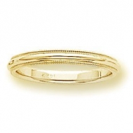 14k Yellow Gold 3mm Milgrain Wedding Band