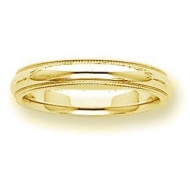 14k Yellow Gold 4mm Milgrain Wedding Band