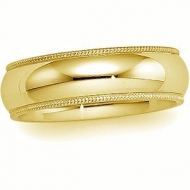 14k Yellow Gold 5mm Milgrain Wedding Band