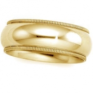 14k Yellow Gold 6mm Milgrain Wedding Band