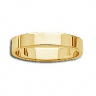14k Yellow Gold 4mm Flat Wedding Band