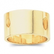14k Yellow Gold 10mm Flat Wedding Band