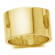 14k Yellow Gold 12mm Flat Wedding Band