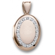 18k Premium Weight Yellow Gold Diamond Oval Locket