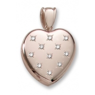 18k Premium Weight Yellow Gold Diamond Heart Locket