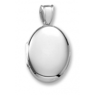 18k Premium Weight White Gold Oval Picture Locket Jewelry