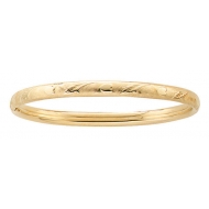 14k Gold Filled Teen s  Leaves and Hearts  Bangle Bracelet