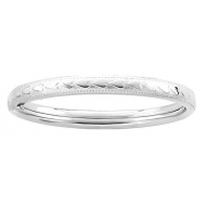Sterling Silver Infant s  Milgrain   Heart  Bangle Bracelet