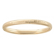 14k Gold Filled 5 1 4 Inch Children s Bangle Bracelet with Diamond Cut