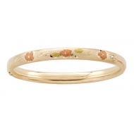 14k Tri Colored Gold Filled 5 1 4 In Children s Floral Bangle Bracelet