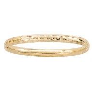 14k Gold Filled 5 1 4 Inch Children s  Diamond Cut  Bangle Bracelet