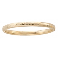 14k Gold Filled 5 3 4 In Children s  Heart   Floral  Bangle Bracelet