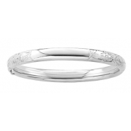 Sterling Silver Infant s  Floral  Bangle Bracelet