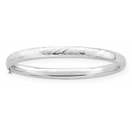 Sterling Silver Children s  Heart   Leaf  Bangle Bracelet