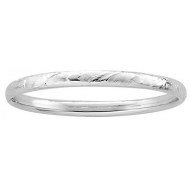 Sterling Silver Children s  Heart   Leaf  Bangle Bracelet