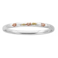 Sterling Silver Teen Tri Color Bangle Bracelet
