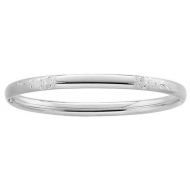 Sterling Silver Children  Floral  Bangle Bracelet
