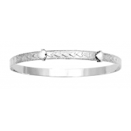 Sterling Silver Children s Adjustable Heart Bangle Bracelet