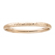 14KT Yellow Gold  Teen s  Floral  Hand Engraved Bangle Bracelet