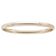 14KT Yellow Gold  Teen s  Floral  Hand Engraved Bangle Bracelet