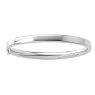 14KT White Gold Infant s Plain High Polished Bangle Bracelet