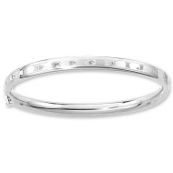14KT White Gold Infant s  Alphabet  Bangle Bracelet