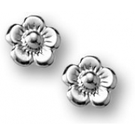 Sterling Silver Children s  Flower  Post Earrings