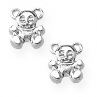 Sterling Silver Children s  Teddy Bear  Post Earrings
