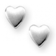Sterling Silver Children s  Plain Heart   Post Earrings