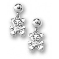 Sterling Silver Children s  Teddy Bear   Dangle  Earrings