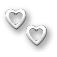 Sterling Silver Children s  Open Heart  Post Earrings