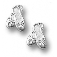 Sterling Silver Children s  Ballet Slippers  Post Earrings