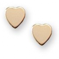 14K Yellow Gold Children s  Plain Heart  Earrings