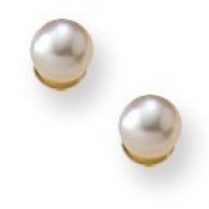 14K Yellow Gold Children s Pearl Earrings