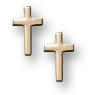 14K Yellow Gold Children s   Cross  Post Earrings