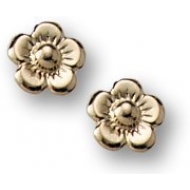 14K Yellow Gold Children s   Flower   Post Earrings